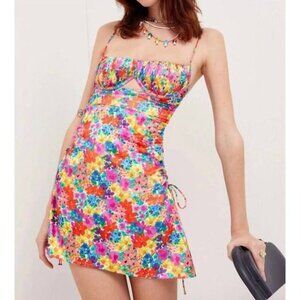 For Love & Lemons Merrill Vibrant Floral Mini Dress $225